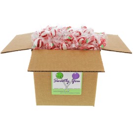 Bobs Sweet Stripe Mints 3LB - Individually Wrapped Soft Cut Hard Peppermint Candies in 7x7x7 in. Cardboard Box