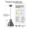 ELYONA 2 Pack Modern Hammered Pendant Lights 10.2” Blue Solid