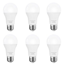 A19 LED Bulbs 100 Watt Equivalent, 6000K Daylight White 1500 Lumens Non-Dimmable, 14W Bright E26 LED Bulb, 6-Pack