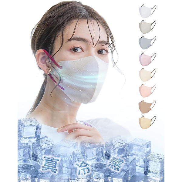 Cool Mask, For Summer, Supervised by a Beauty Doctor, Cool Touch, Cool Mask, 20 Pieces (10 Sheets x 2 Packs), Instantaneous Cooling Sensation, Ultra Cool, Sculpted, Sculpted, Complexion Mask, Beak Mask, Disposable, Small Face, Cheek Mask, Stylish, Does N