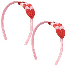 Needzo Sparkly Heart Headbands, Party Hair Accessories One Size Fits Most (Set of 2)