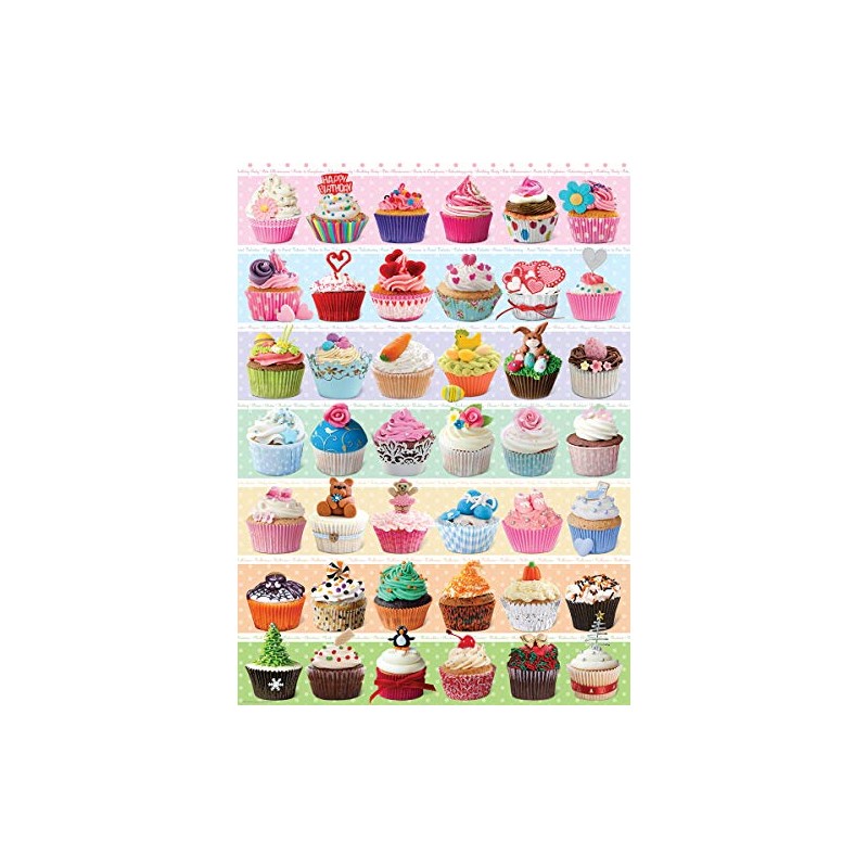 EuroGraphics Cupcake Celebration Puzzle (1000-Piece), Model Number: 6000-0586