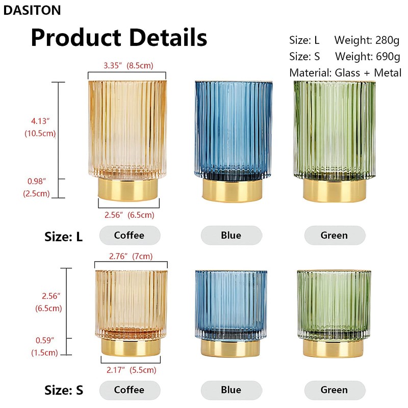 DASITON Makeup Brush holder Organizer,Crystal Cosmetic Makeup Brush Glass Brushes