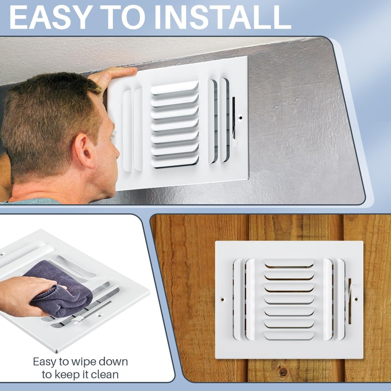 Datanly 6 Pcs Air Ceiling Vent Covers 3 Way Sidewall