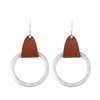 Women Pu Leather Geometric Irregular Round Earring Square Dangle Drop