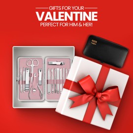 Utopia Care - Manicure Kit for Women and Men, Manicure Set with Nail Clippers or Nail Kit Includes Fingernail & Toenail Clippers,15-Pcs Pedicure Kit Stocking Stuffers with Travel Case - Purple