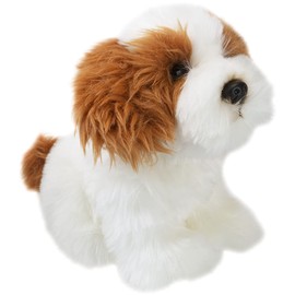 VFM - Cavapoo Dog Soft Toy Plush Teddy, Cavapoo, Cockapoo, Labradoodle, Cuddly Dog, Teddy Bear Dog, Premium Soft Toy - 18cm - White & Brown