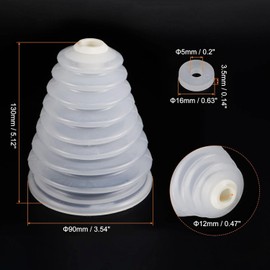 Wzenclave 2Pcs 130mm Rubber Drill Dust Cover Collector, for Electric Hammer Impact Drill Ash Bowl, Device Tool Accessories, White