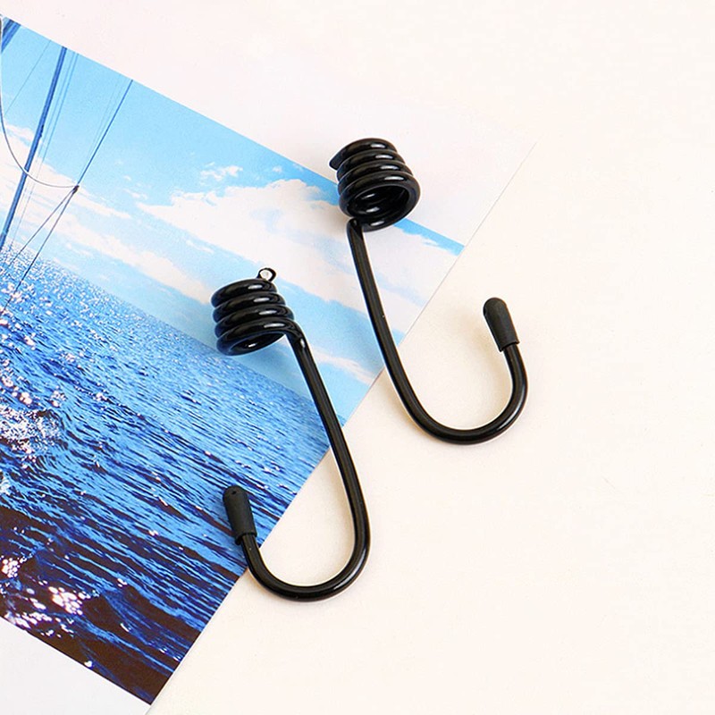 SyiXute 12 Pcs Black Shock Cord Hook 10 X 8
