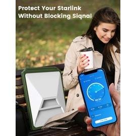 STARSIKI Starlink Mini Protective Cover Case,Shockproof,Weatherproof,Signal-Safe Cover,Precision Fit,Non-Slip Silicone Accessory Designed for Starlink Mini Dish,for RV,Camping, Hiking,Travel(Green)