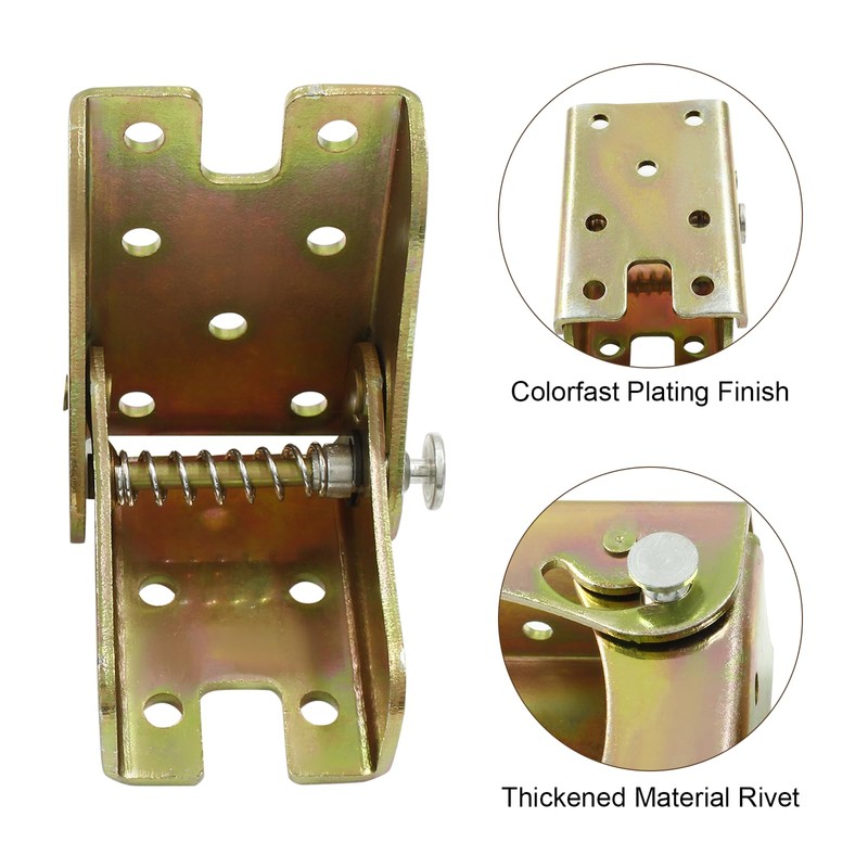 Suiwotin 4pcs Folding Hinge Bracket, Self Locking Hinges 90 Degree