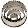 Ateco Fluted Edge Round Cutters in Graduated Sizes, Stainless Steel,