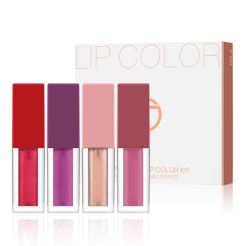 4pcs Fashion Liquid Lipstick Long Lasting Lipgloss Women Cosmetics(A)