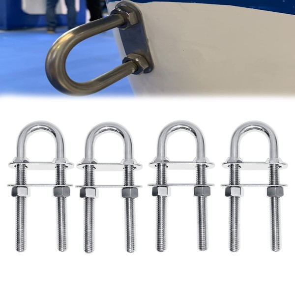 Boat U Bolt Stern Bow Eye Tie Down, Marine Stainless