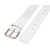 Dickies Women's Square Harness Buckle Multi-Perforated Casual Belt, White Perforated,