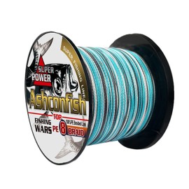 Ashconfish Camouflage Blue PE Line Fishing Line 8 Braid Fishing Line Camouflage Green Far Throw High Strength PE Line X4 X8 High Sensitivity High Specific Gravity Fishing Tackle Made in Japan 4