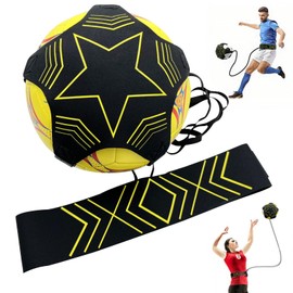 Bocguy Football Trainer with Cord, Football/Volleyball/Rugby Kick Throw Trainer, Football Kick Trainer, Football with Cord Accessories, Adjustable for Children & Adults, Solo Aid Practice
