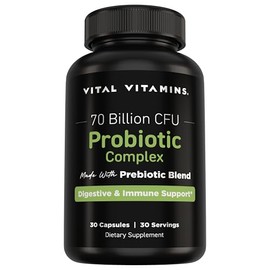 Vital Vitamins Complejo Probiótico Para Hombres Y Mujeres - 70 Mil Millones De Ufc - Elaborado Con Una Mezcla De Prebióticos - Refuerzo Digestivo,... 