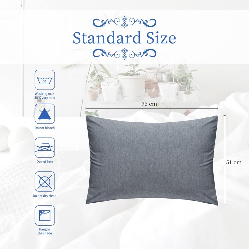 LINENOVA 2 Pack Cooling Pillowcase,Japanese Arc-Chill Tech,Q-MAX>0.43 Cooling Fiber Absorbs