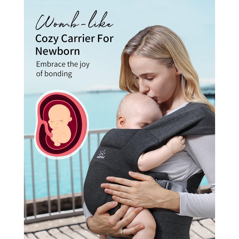 MOMTORY Baby Carrier, Newborn Carrier, Cozy Baby Wrap Carrier, with