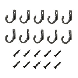 Single Robe Hooks Metal Cloth Hanger Wall Mounted Hook for Bedroom Bathroom KitchenPack of 10 (Green Bronze)