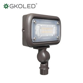 GKOLED 7W Outdoor LED Low Voltage Landscape Lighting Flood Light, 2700K, 550Lumen, 9-15V AC/DC, 1/2" Adjustable Knuckle Mount