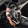 Cow Print Car Steering Wheel Covers, Breathable Microfiber Leather for