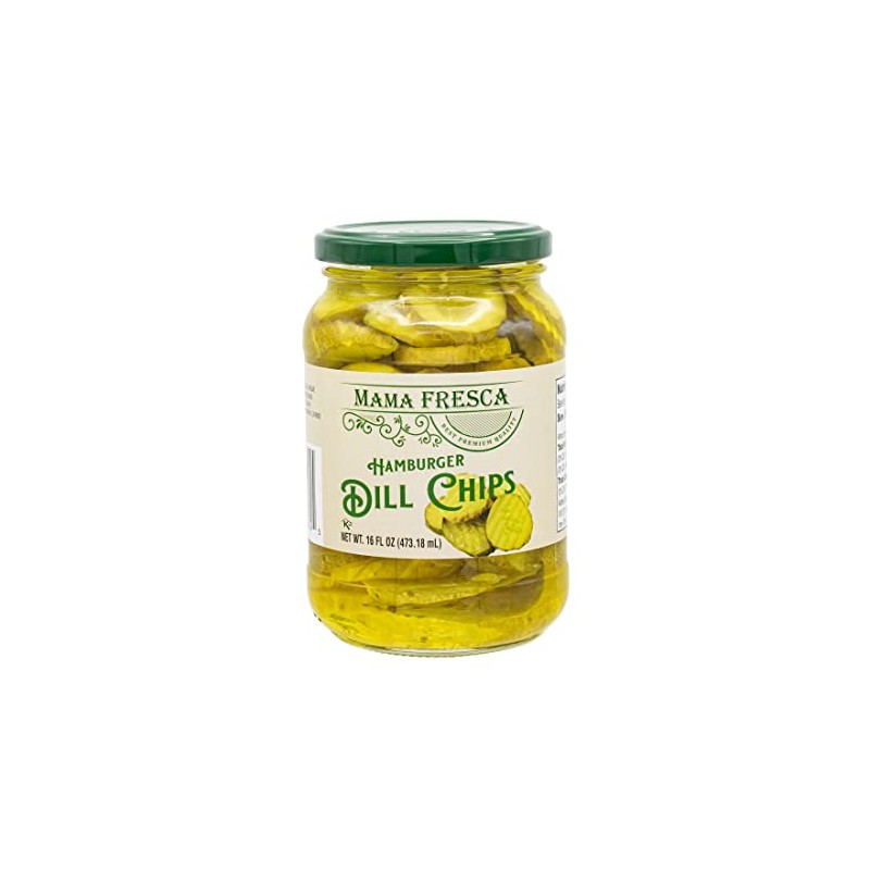 Mama Fresca Hamburger Dill Chips 16 fl oz Jar (Pack