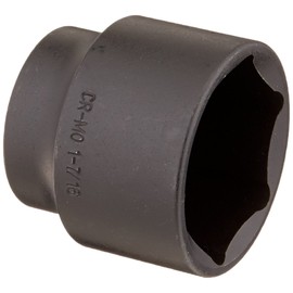 SUNEX TOOLS 246, ½" Drive, 1-7/16" Impact Socket, Cr-Mo Alloy Steel, Radius Corner Design, Chamfered Openings, Dual Size Markings, Meets ANSI Standards