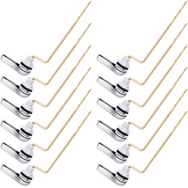 Lasnten 12 Pieces Toilet Handle Lever Flush Replacement, Brass Universal Flush Lever Finish Handle for Most Toilets (Side Mount)
