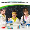 FRIUSATE 19 Pcs Plastic Graduated Cylinders and Measuring Beakers Set