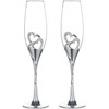 ukgiftstoreonline Double Heart Wedding Champagne Flute with Sparkling Crystals