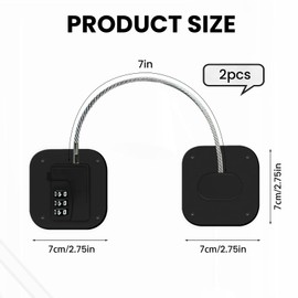 WOODOUNAI 2 Pcs Refrigerator Lock Combination Upgraded Heavy Duty Fridge Freezer Door Lock with Password Child Safety Locks for Cabinets Drawers Windows Closets by Strongholden (Black)