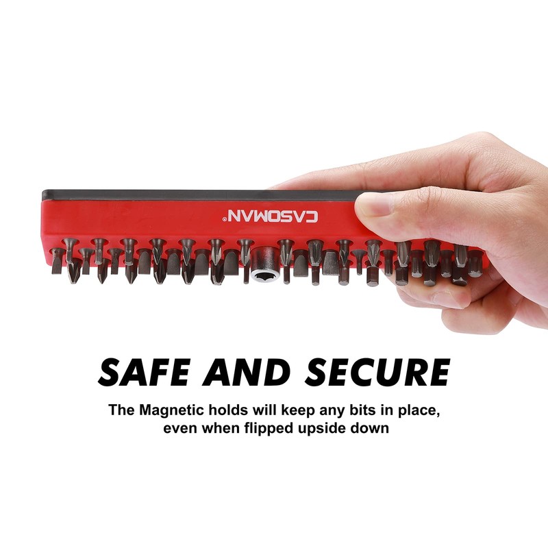 CASOMAN 2PCS 1/4" Hex Bit Organizer with Magnetic Base -