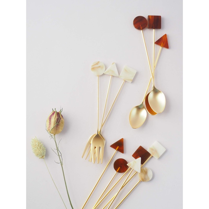 高桑金属 アクリルカトラリー ブロック ベッコウ スプーン シカク