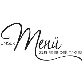 Rayher Hobby 28878000 Stempel Unser Menü zur Feier des Tages“, Holz, 4 x 8 cm