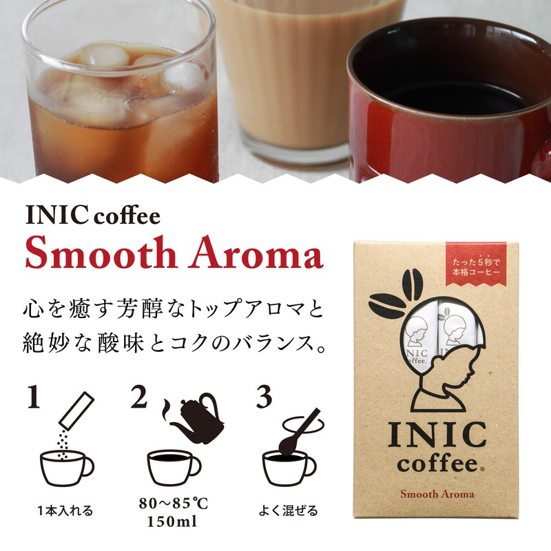 INIC Coffee Smooth Aroma Sachet, 12 Sachets, Classic Regular Blend,