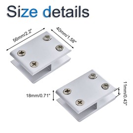 INCREWAY Glass Clamp 4pcs Adjustable Double Sided Aluminum Alloy Glass Clamp Clamp Bracket for 8-10mm Thickness 180 Degree