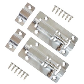 2Pcs Door Lock Bolt Latch 3inches Stainless Steel Door Bolt for Internal Doors Bathroom Toilet with Screws (3"-Silver)