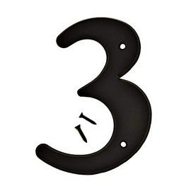 Hy-Ko 6" Plastic House Number, Modern Raised Numbers for Exterior House, Durable Convenient Marking for Home Address with Included Mounting Hardware for Simple Installation