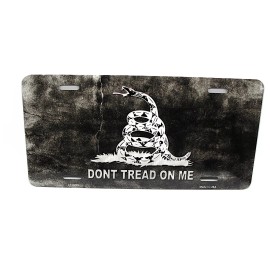 DIGIART INTERNATIONAL DON'T TREAD ON ME THE GADSDEN FLAG METAL CAR LICENSE PLATE.