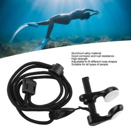 Alomejor Floating Nose Plug, Diving Nose Clip Made of Aluminium Alloy, Diving Nose Clip with Lanyard Nose Clips (Black)