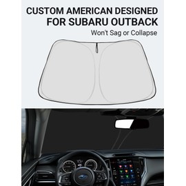 Parasol plegable para parabrisas delantero, ajuste personalizado 2023 2022 2021 2020 Subaru Outback SUV, Base, Premium, Limited, Touring Accessories 2023 Actualización