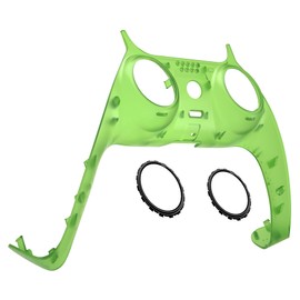 eXtremeRate Clear Green Decorative Trim Shell Compatible with p s 5 Controller, DIY Replacement Clip Shell, Custom Plates Cover Compatible with p s 5 Controller with Accent Rings