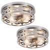 piano7797 Brushed Nickel Flush Mount Ceiling Light Fixtures,3-Light Modern Hallway