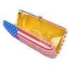 Boutique De FGG American National Flag Gold Crystal Clutch Purses