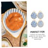 KICHOUSE 4pcs Seasoning Plate Set Ceramic Sauce Dishes Spoon Rests