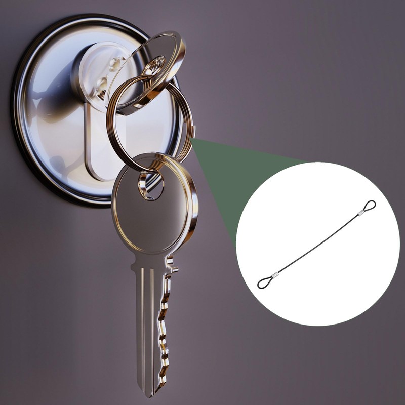 YOKIVE 4 Pcs Safety Cable Locks, Stainless Steel Security Wire