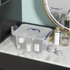 Yuright 3.5 Quart Small Clear Latching Storage Box with Handle,
