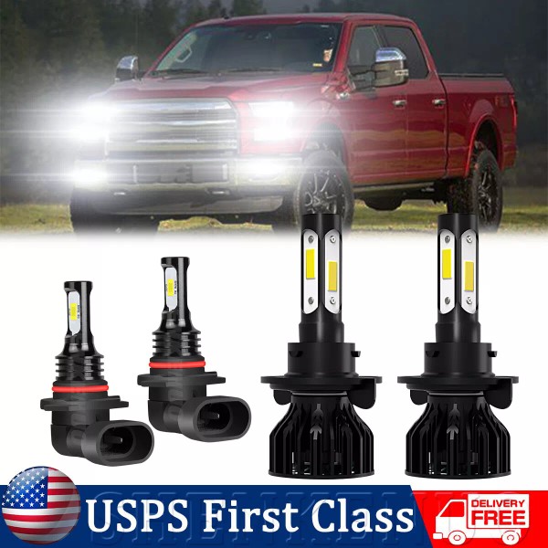 SHENKENUO LED Headlight Hi/Lo Beam & Fog Lights Combo for